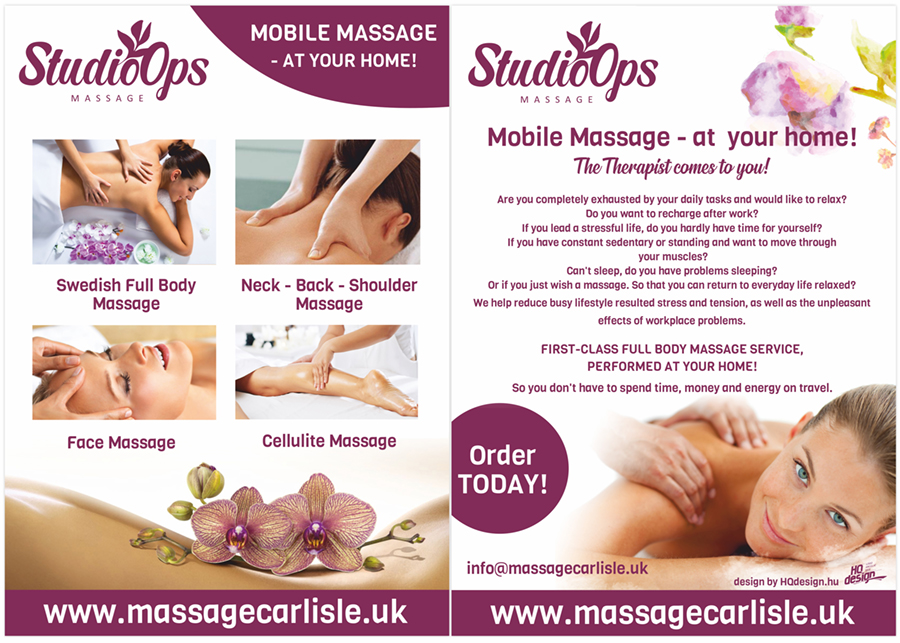 masszázs szórólaptervezés